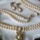 Rosita Pearl Necklace And Earrings Set, Vintage Pearl Choker, Bridal Pearls, Dainty Pearls, Pearl Wedding Jewellery, Bridal Jewellery