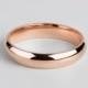 14k Rose Gold Band - CLASSIC DOME / Polished / Comfort Fit / Men's Women's Wedding Ring / Simple Wedding Ring