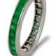 3.87 Ct Natural Untreated Emerald Eternity Engagement Wedding Ring 14K White Gold
