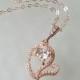 Heart Rose Gold Necklace, Wedding Rose Gold Charm Necklace, CZ Heart Pendant Necklace, Bridal Heart Necklace, Pink Gold CZ Heart Necklace