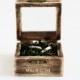Rustic Wedding Ring Box With Moss - Custom Glass Box, Ring Bearer Box, Wooden Wedding Box, Ring Pillow Alternative, Box For Wedding Ceremony