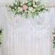 3 in 1 Set White and Blush Wedding Archway Flower, Wedding Greenery Swag for Arch, Wedding Backdrop, Arbour Gazebo Flowers