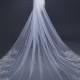 Beautiful Long Veil with Sequins Lace of Edge,Cathedral Veil,Romantic Wedding Veil Lace