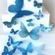 15 Small Medium Large Assorted Blue Edible Butterflies Pre Cut Decorations Butterfly Cookie Pop Wedding Cake Cupcakes Dessert