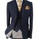 Men's Martez Navy Blue Slim Fit Herringbone Tweed Suit