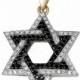 Two-Toned 14K Gold Star David Pendant With White And Black Diamonds
