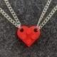 BrickCrafts Basic BFF His/Hers Half-Heart Pendant Necklaces (Set of 2)  - All 16 colors, same price