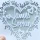 Personalised Floral Heart Papercut Name Card, Wedding Card, Anniversary Card, Thank You Card, Couple Card, Paper Anniversary, Wedding Gift