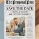 Newspaper Save the Date Template - Save The Date with Photo - Unique Save The Dates - Wedding Printable Template - Instant Download - News