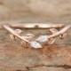 Unique rose Gold wedding band matching wedding band Art deco marquise Moissanite / diamond Wedding ring Vintage Anniversary promise Day Gift