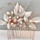 Bridal hair piece, Rose gold Leaf Hair comb , Stunning Bridal Headpiece, Hair accessories for the discerning bride, Wedding statement,