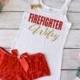 Firefighter Wifey Lingerie. Firefighter Wife Pajamas. Firefighter Wife Bride. Boudoir Photoshoot. Firefighter Wife Gift.