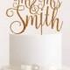 Personalised Wedding Cake Topper Custom Mr and Mrs Cake Topper Last Name Calligraphy Rose Gold Surname Wedding Cake Topper
