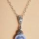 Light Blue Pearl Necklace, Swarovski 8mm Blue Pearl Pendant, Bridal Pearl Necklace, Light Blue Pearl Silver Necklace, Bridesmaids Jewelry