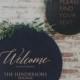 Round Wedding Welcome Sign by Rawkrft - Rustic Wood Wedding Sign - Custom Wedding Sign - Bridal Shower Sign - UV Stained And Fade Resistant