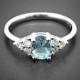 GRACE Aquamarine Engagement Ring, Aquamarine Ring, Diamond Ring Aquamarine Jewellery, Promise Ring, Wedding Anniversary, March birthstone