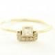 Square Diamond & Pave Diamonds Ring - 14k Gold Diamond ring - Diamond Engagement Ring