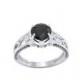 Good-Looking 2.50 Ct Engagement Rings With Black Diamonds On The Side