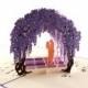 Cute Wisteria Arbor 3D Pop Up Greeting Card - Romantic, Private, Dreamy, Just Because, Thinking of You, Engagement, Anniversary, Engagement