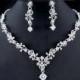 Crystal Bridal Tiara Set, Necklace, Earrings, Floral Vine Bridal Necklace, Crystal Wedding Earrings , 3 Piece Bridal Jewelry Set W02