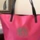 Pink Monogram Tote Bag, Womens Tote Bag Personalized Multipurpose Tote Bag, Nylon Tote Bag, Bridesmaids Gifts, Gift for her, Market Bag