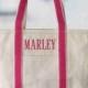 Personalized Canvas Tote Bags with Zipper Medium Canvas Beach Tote Bag 3 Sizes Various Colors Bridal Party Bags