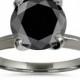 Gorgeous 2 Carat Black Diamond Black Ring In Solitaire Style