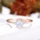 Vintage Moonstone Engagement Ring, art deco ring, Rose Gold Diamond Ring, Round cut ring,  bridal ring wedding ring,anniversary ring