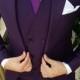 Men Wedding Suit Purple Groom 3 Piece Suit Slim Fit Formal Wear One Button Dinner Suit