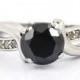 2 Carat Black Diamond Solitaire Ring With Accents