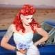 Swallow Wedding Dress: vintage-style / pin-up / rockabilly barge bride dress by TiCCi Rockabilly Clothing