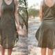 Kalya Dress • Handwoven Cotton • Natural Dye Green • Size XS
