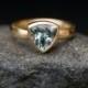 Aquamarine Trillion Ring in 18K Gold - Aquamarine Engagement Ring