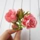 Peach Miniature Rose Hair Pin - Small Pink Rose Bud Hairpin - Floral Bridal Hair Accessories - Wedding Hair Decoration - Flower Hair Clip