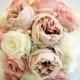 Blush and Ivory Wedding Bouquet, Wedding Flowers, Bridesmaid Bouquets, Corsage, bridal Flower Package