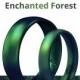 Knot Theory Enchanted Forest Silicone Ring for Couples - Breathable Matching Green Rubber Wedding Band - Birthstone Dark Emerald Gift