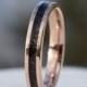 Tungsten Rose Gold Ring Black Druzy Quartz Wedding Band, Womens Ring, Womens Wedding Band
