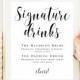 Signature drink sign download Editable template Wedding template Signature cocktail sign Wedding drink menu template Menu board sign #vm31