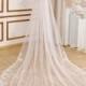 Branch Lace Wedding Veil Cathedral Bridal Veil Long Lace Veil Simple Ivory Bridal Veil Long Lace Veil Stunning Lace Veil Soft Tulle Veil