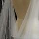 LS86/pearl cape veil/bridal cape/drapped cape/ chapel veil/ cathedral veil/custom veil