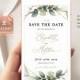 CLEO - Boho Save the Date Evite, Smartphone Electronic Invitation, Greenery Digital Template, Save Our Date Evite, Editable Instant Download