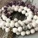 108 Howlite Mala Beads Necklace-Amethyst Stone Mala Bracelet-White Beaded Crystal Healing Stone Bracelet-Yoga Meditation Balance Bracelet