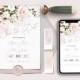 Save The Date Template, Save the Date Digital Download, Smartphone, Soft Blush pink Flowers the Date Digital Template,  Mobile Editable