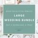 Boho Eucalyptus Wedding Template Bundle, Greenery Wedding Invitation Set, Printable Wedding Suite Download, Wedding Template Bundle, #007