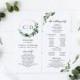 Greenery Wedding Programs, INSTANT DOWNLOAD, Wedding Program Template, 100% Editable, Bohemian Greenery, Templett, Editable Program