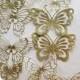 Shimmering Gold Edible Butterflies Cakes Toppers; Set of 18 or set of 9