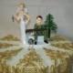 Wedding Reception Ceremony Ball and Chain Camo Deer Hunter Hunting Cake Topper