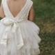 ivory flower girl dress, white flower girl dress, blush flower girl dress