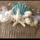 X o bouquets hair shell comb mermaid beach wedding  starfish