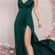 Emerald Satin Bridesmaid Dress, Evening Gown, Green Silk Dress Maxi,Prom Dress Long